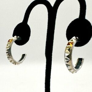 Lagos Two Tone Yellow Citrine Hoop Earrings